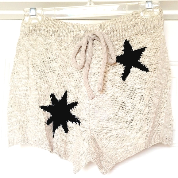 NWT Star Print Knit Sweater Drawstring Shorts - Picture 5 of 10